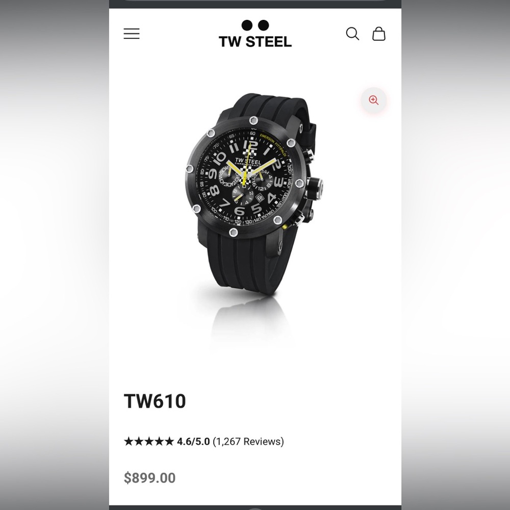 TW Steel Men's Black and Silver Watch